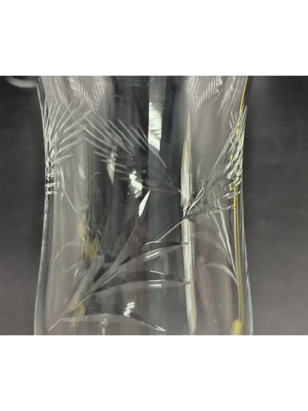 Set 4 Vintage Etched Parfait Glasses Wheat Pattern Thin Glass MCM Footed
